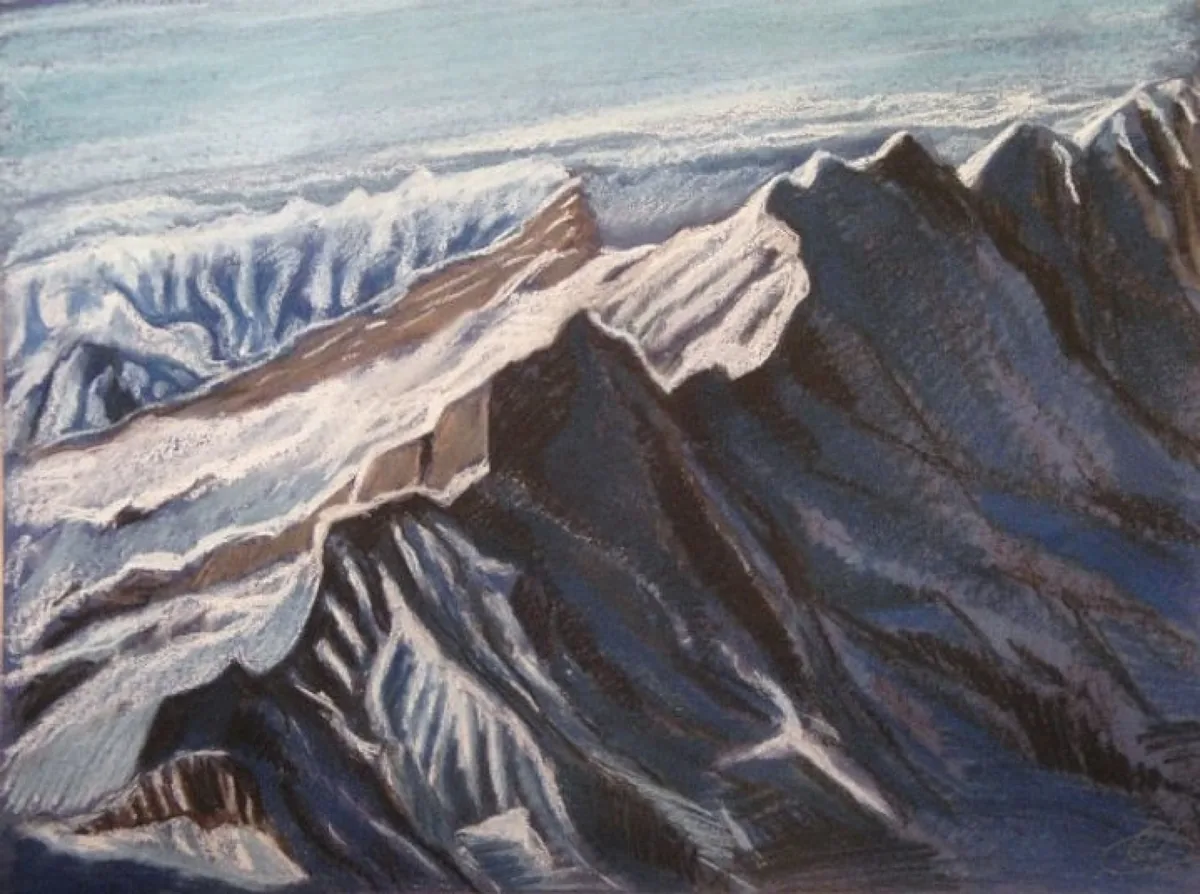 Ледник Титлис. Швейцария. 2009. Бумага, пастель. 40х60
