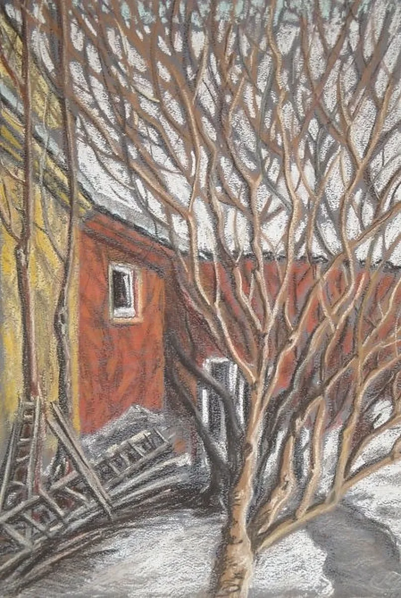 Последний снег. 2011.Бумага, пастель. 50х32