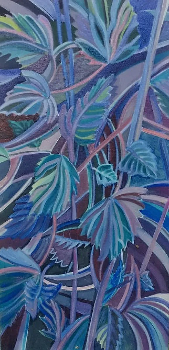 Крапива. 2017. Холст на картоне, акрил, масло. 60х30