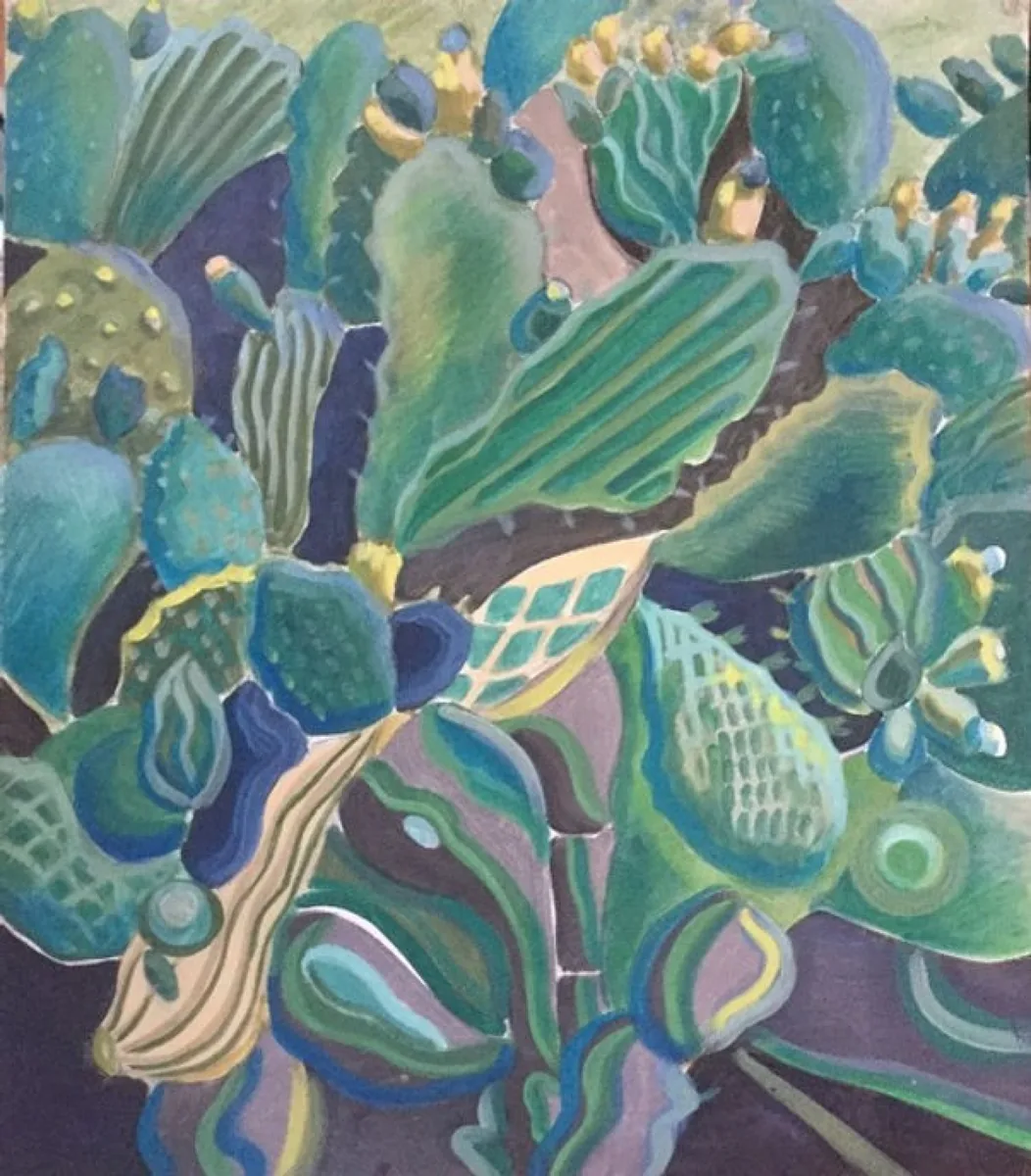 Кактусы. 2014. Картон, акрил. 40х34