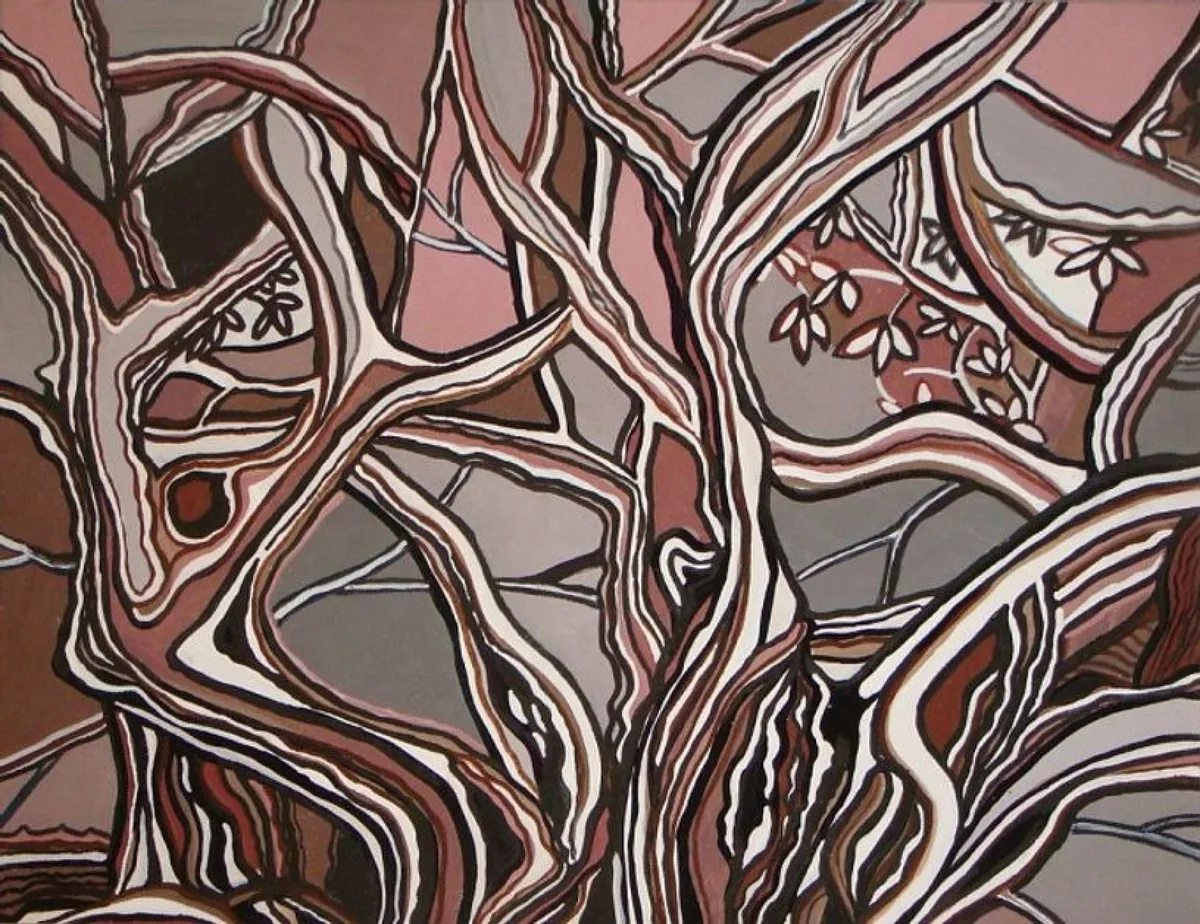 Тропическое дерево. 2008. Картон, темпера. 40х50