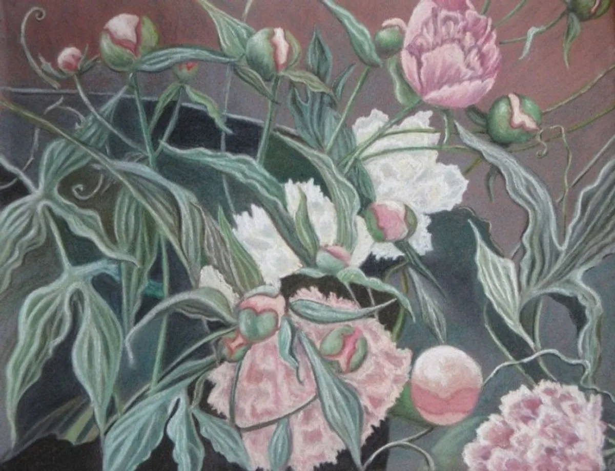 Пионы. 2011. Бумага, пастель. 43х53