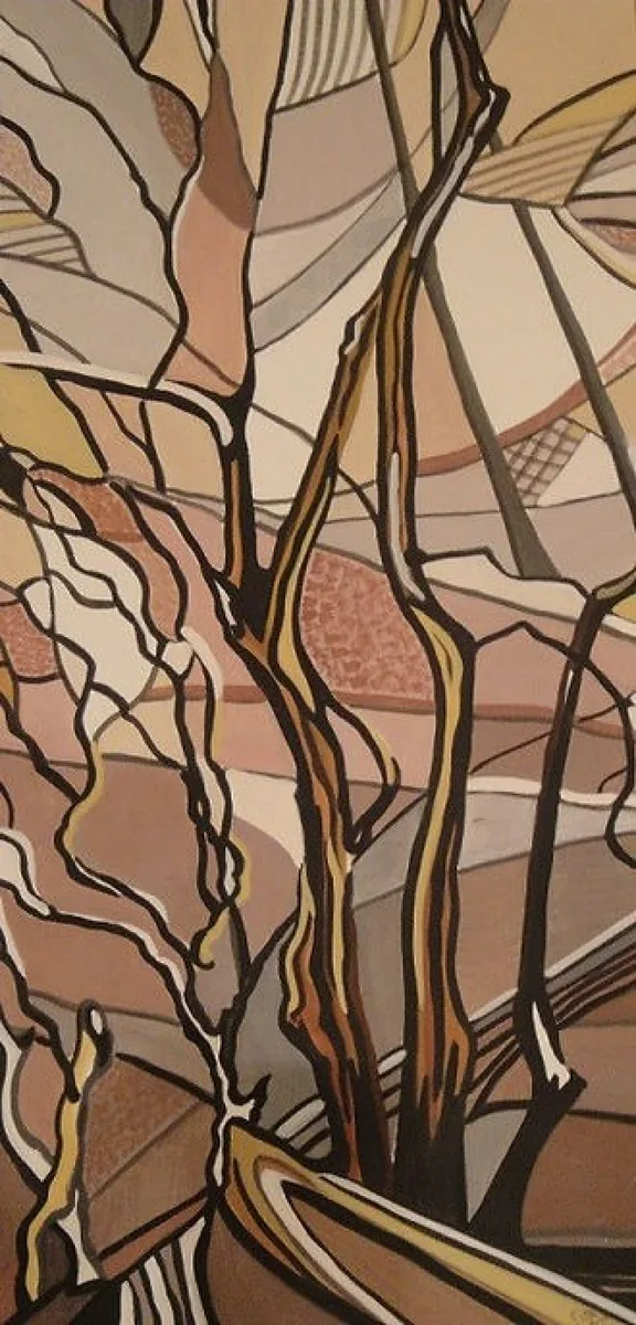 Осень. 2009. Холст на картоне, темпера. 58х29