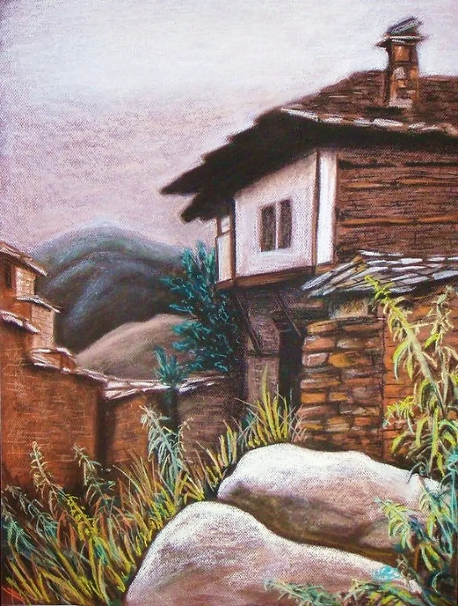 Вечер на Балканах. Ковачевица. 2008. Бумага, пастель. 64х48