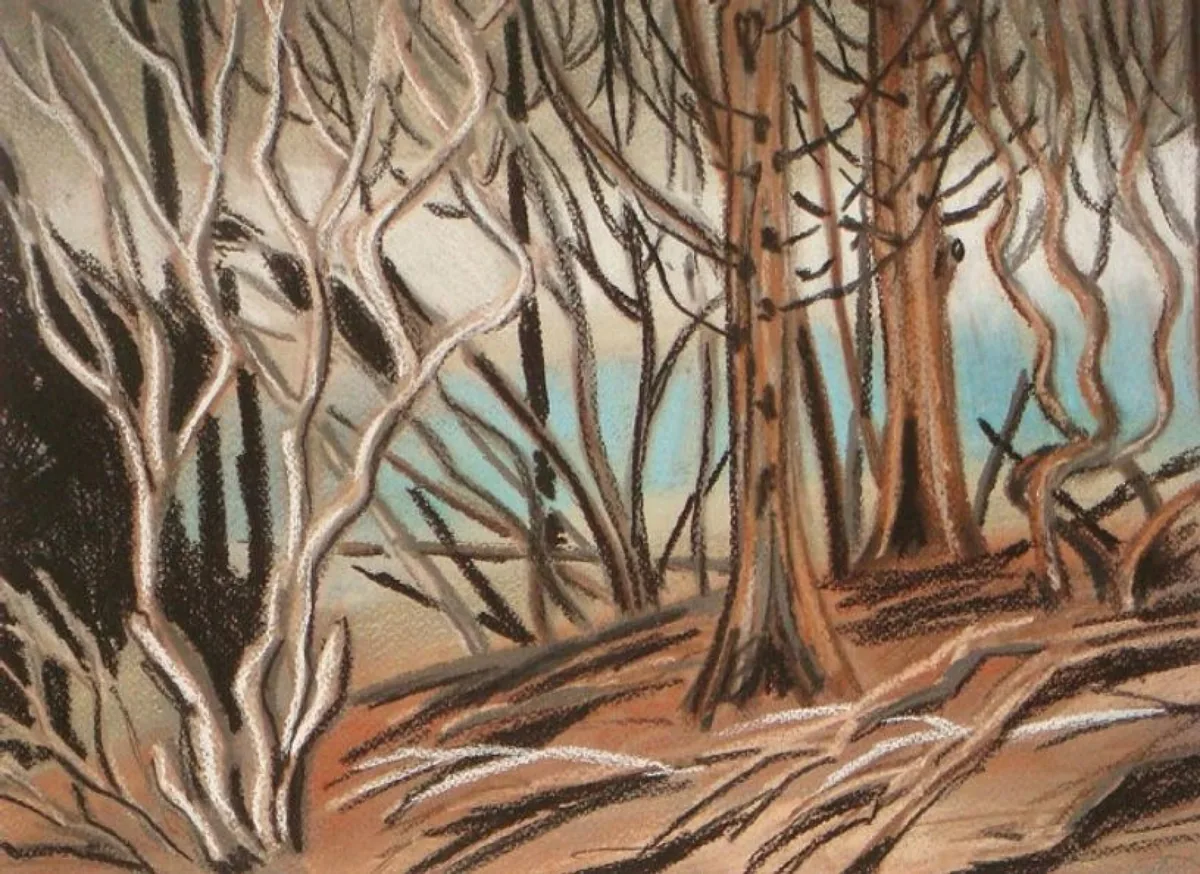 Рассвет. Япония. 2008. Бумага, пастель. 29х39