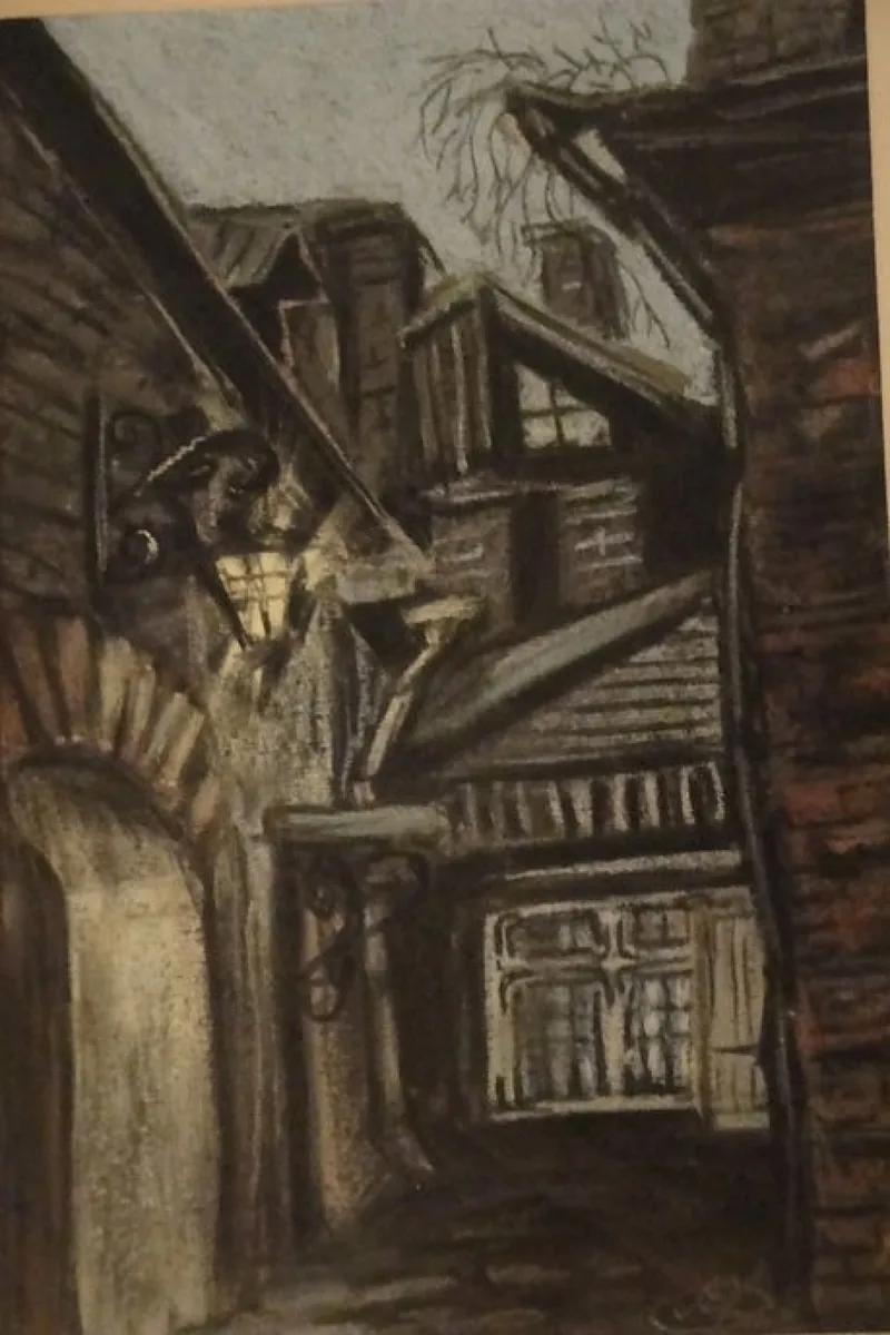 Таллин. Дворик. 2008. Бумага, пастель. 28х19