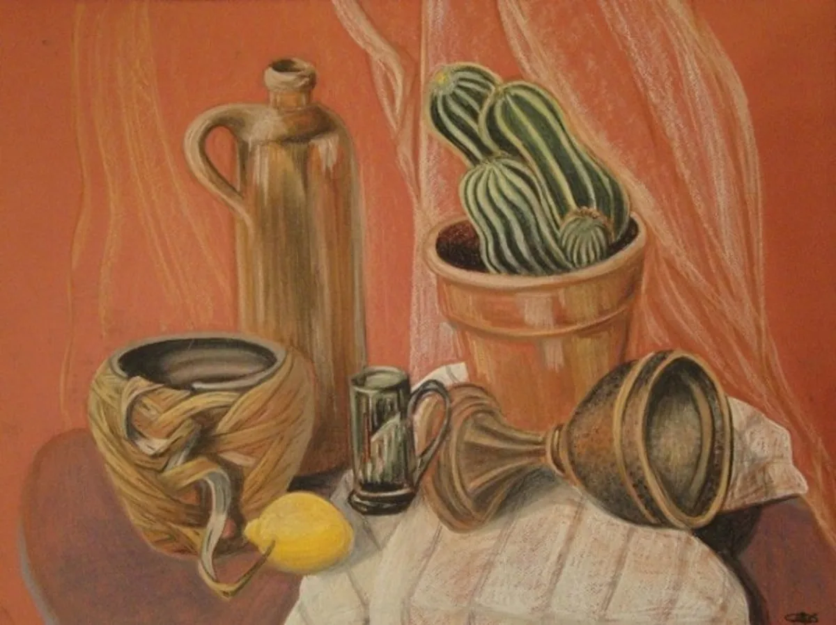 Красный натюрморт. 2006. Бумага, пастель. 57х63
