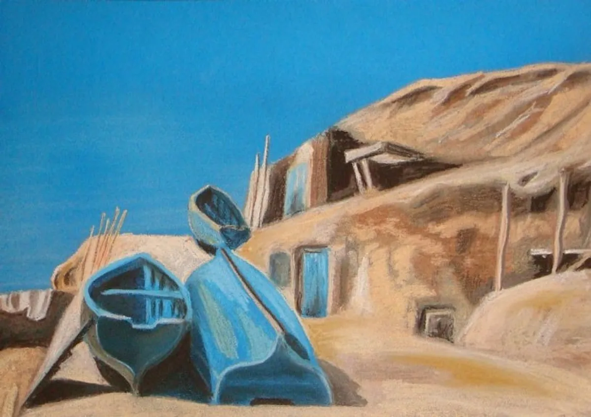 Деревня рыбаков. Марокко. 2007. Бумага, пастель. 34х48