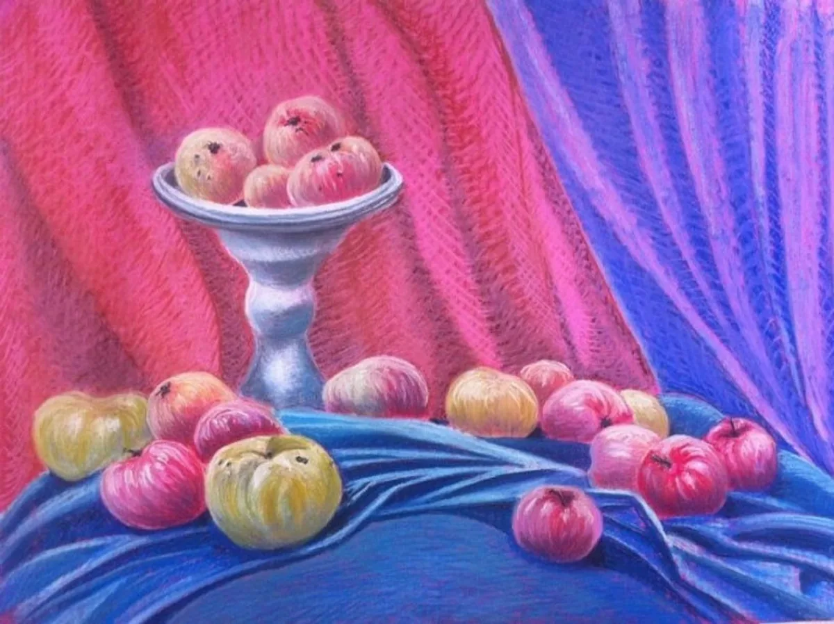 Яблоки. 2013. Бумага, пастель. 50х70