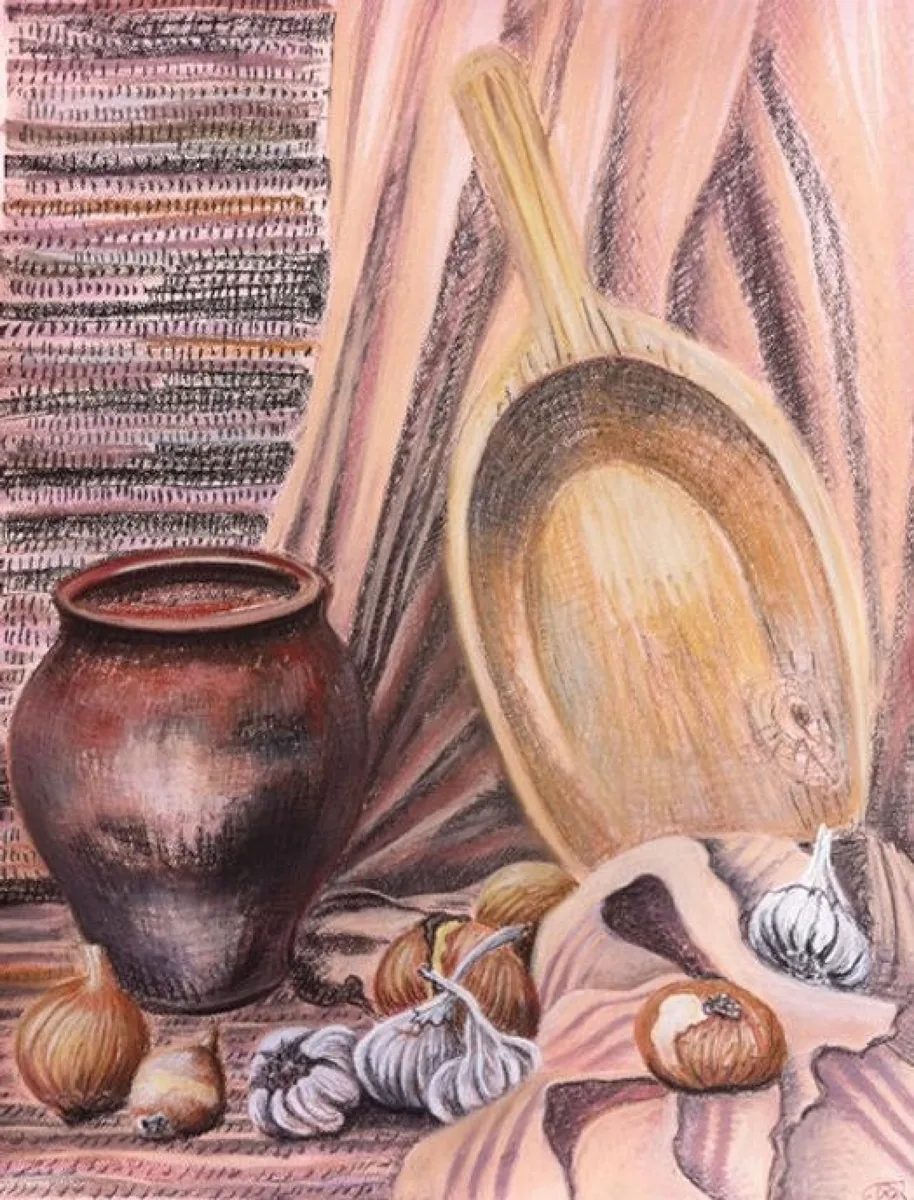 Натюрморт с совком. 2013. Бумага, пастель. 80х60