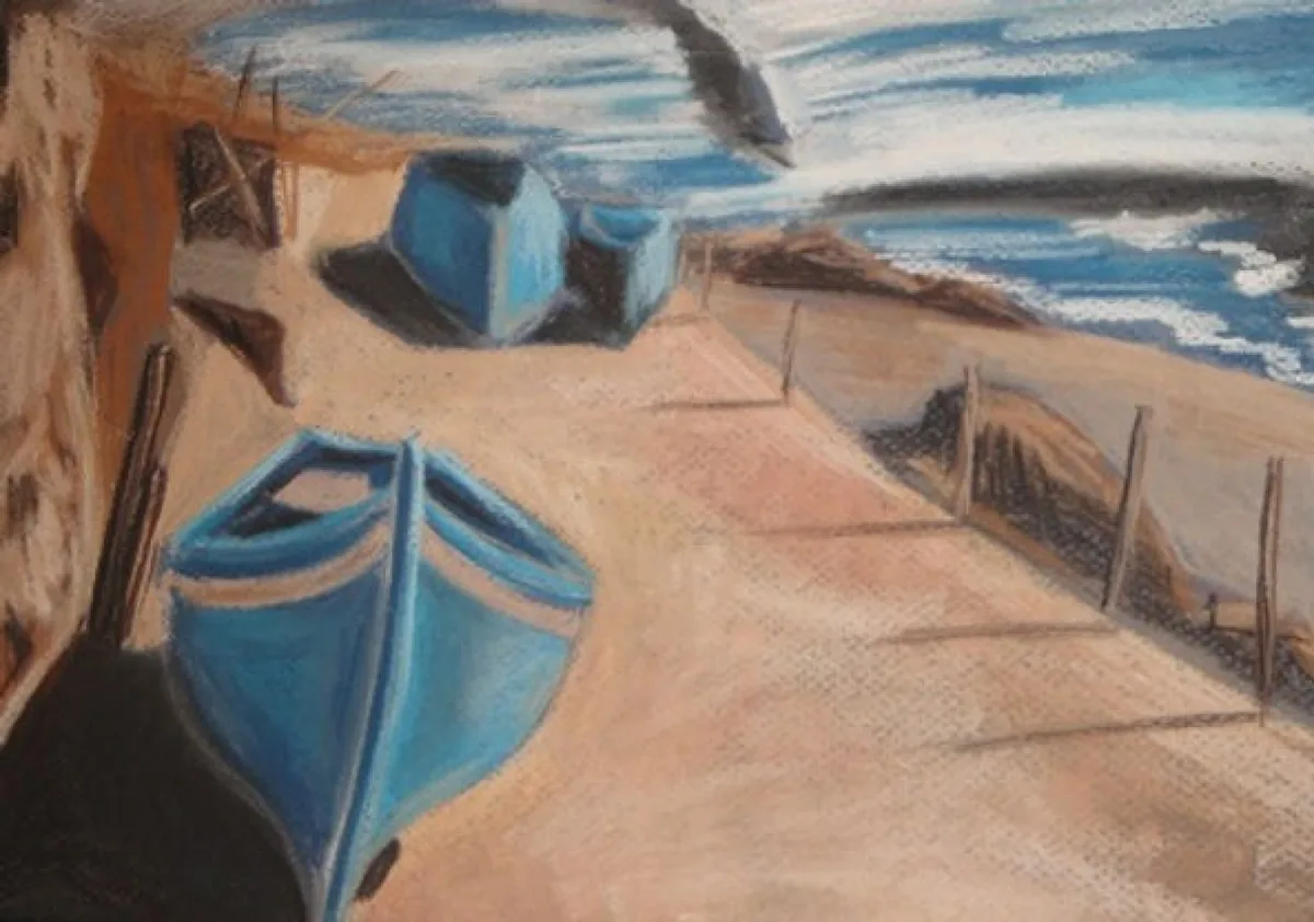 Лодки. Марокко. 2008. Бумага, пастель. 24х32