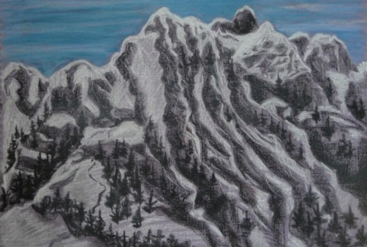 Альпы. Швейцария. 2013. Бумага, пастель. 36х47
