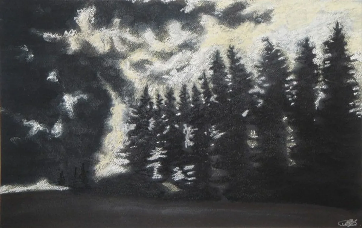 Вечер. Пирин. Болгария. 2009. Бумага, пастель. 30х48