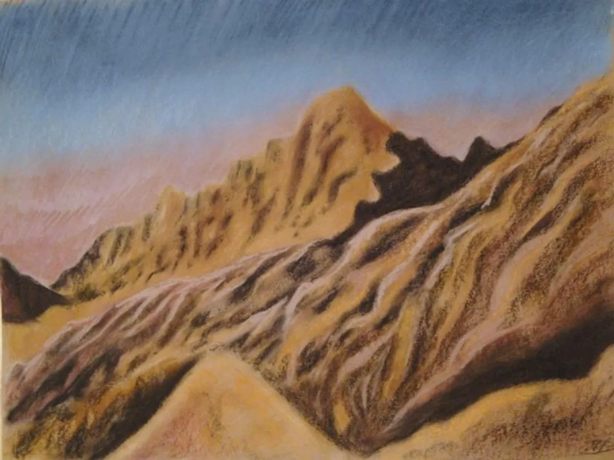 Любимые горы. 2008. Бумага, пастель. 40х60