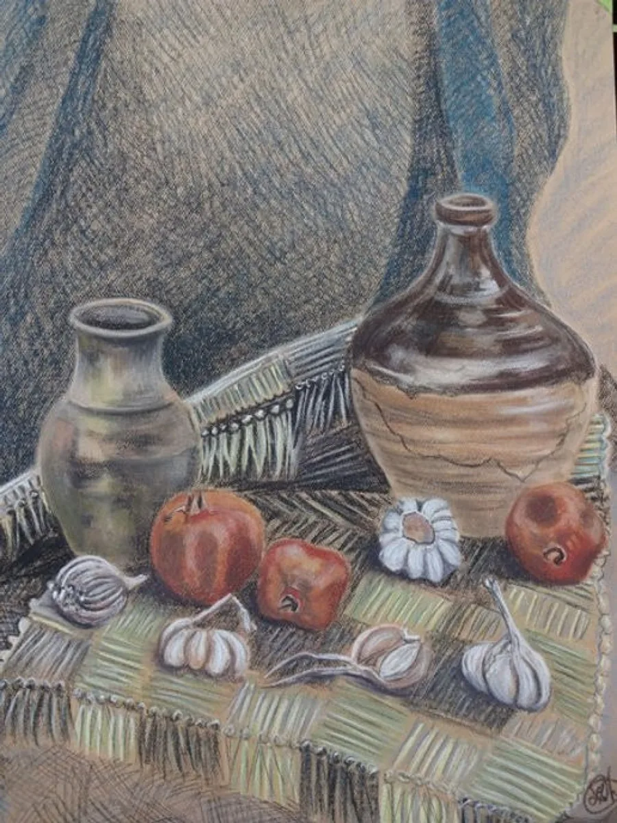 Натюрморт с кувшином для керосина. 2013. Бумага, пастель. 80х60