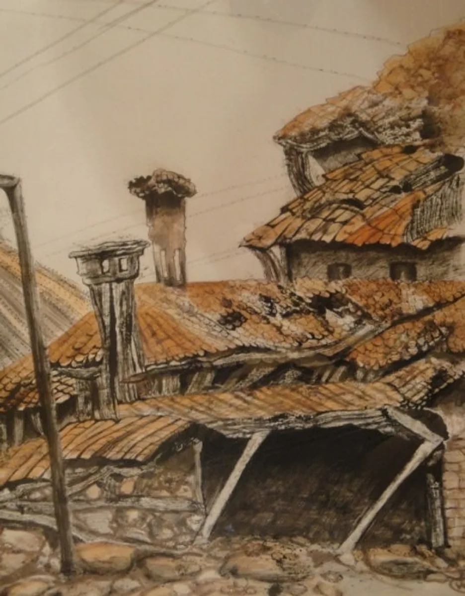 Банско. 2009. Бумага, монотипия, тушь. 60х48